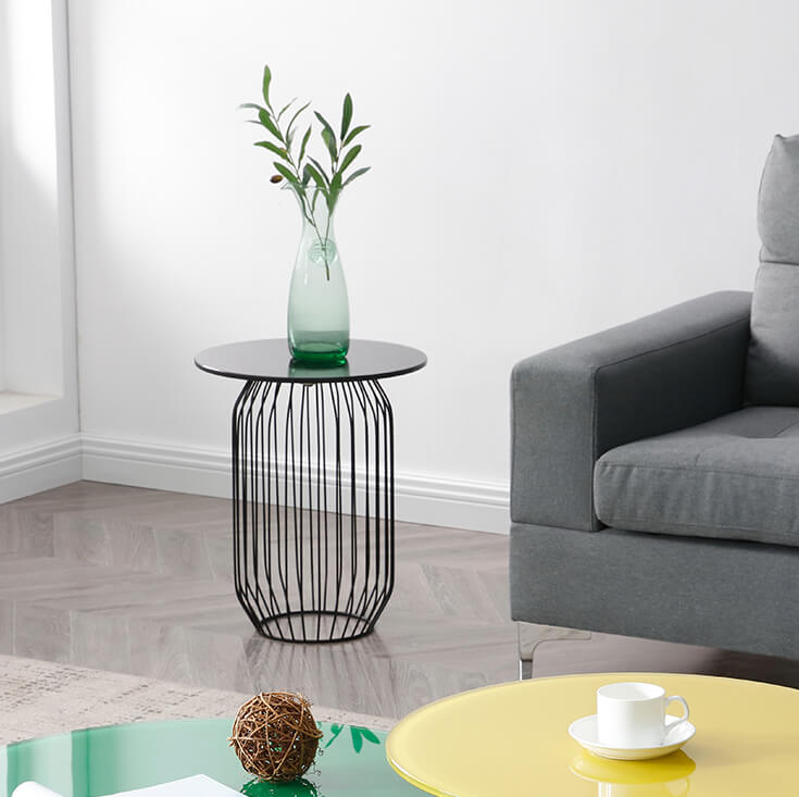 Kaya Collection | Round Glass Side Table